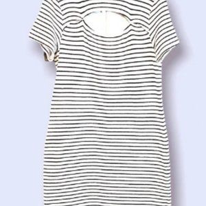 Michael Kors Cutout Textured Nautical Striped Dress